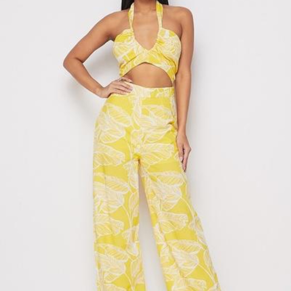 Yellow Leaves Printed Set